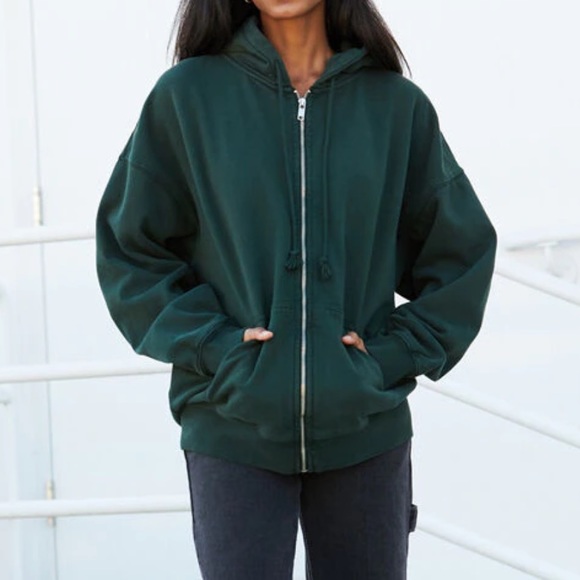 green brandy melville zip up